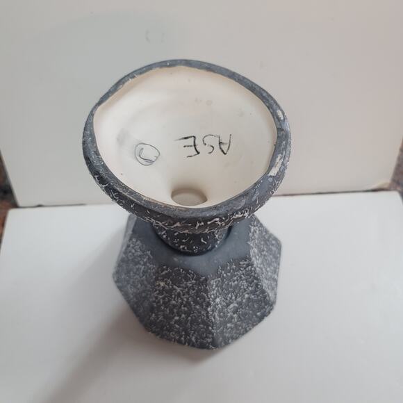 Vintage splatter ware textured Vase Ceramic Shawnee? gray white 9" - Picture 4 of 6